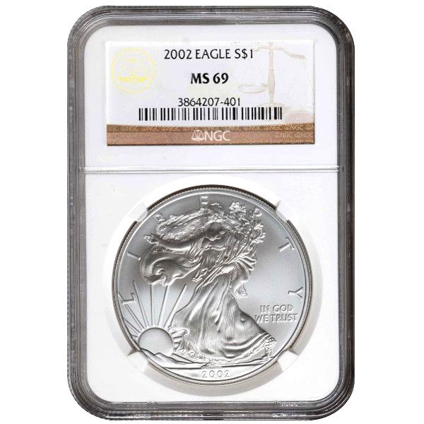 2002 1 oz American Silver Eagle Coin NGC MS69 l JM Bullion™