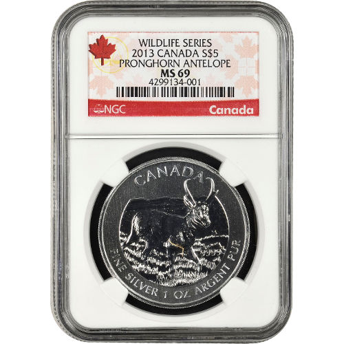 Buy 2013 Canadian Silver Pronghorn Antelopes NGC MS69 l JM Bullion™