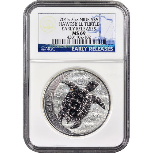 Buy 2015 2 oz Silver Niue Turtle NGC MS69 ER Coins l JM Bullion™