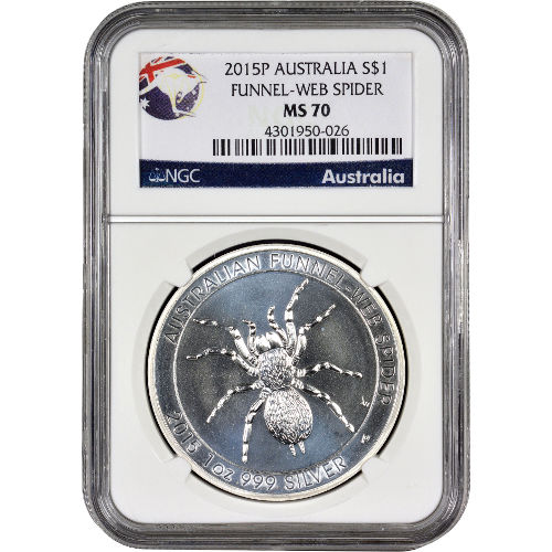 Buy 2015 Australian Silver Spider Coins NGC MS70 l JM Bullion™