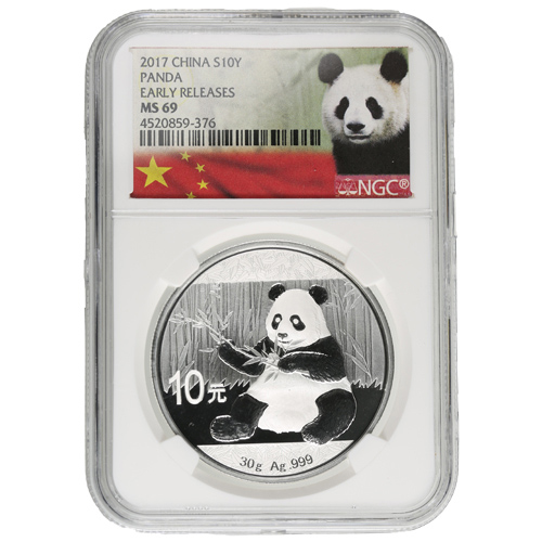 Buy 2017 Chinese Silver Pandas Online (NGC MS69 ER) l JM Bullion™