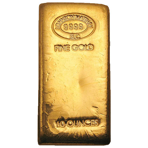 Buy 10 oz Johnson Matthey .9999 Gold Bars JM Bullion™
