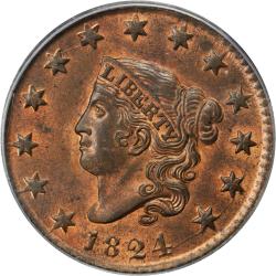 1824 Liberty Head Large Cent Value