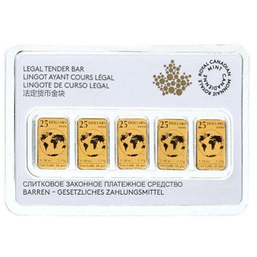 Buy 1/10 oz Royal Canadian Mint Legal Tender Gold Bars Online JM Bullion™