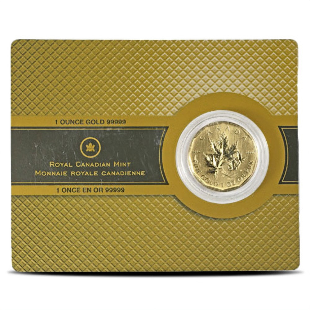 1 oz Canadian Gold Maple Leaf Coin .99999 Pure (Random Year, BU, w