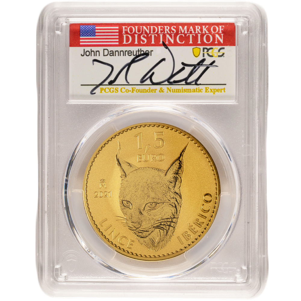 2021 Reverse Proof Royal Spanish Mint Iberian Lynx Gold Coin l JM Bullion™